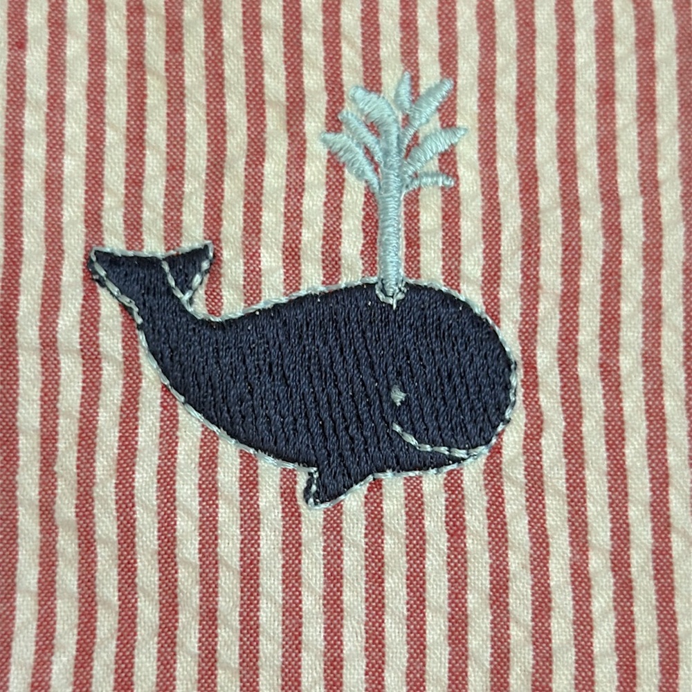 {CPC} Classic Prep | Seersucker Embroidered Whale Dress Red/White/Blue (4T) - Picture 2 of 15